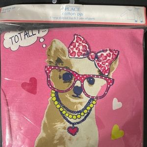 Girls 2 piece pj set Totally Fabulous Pup